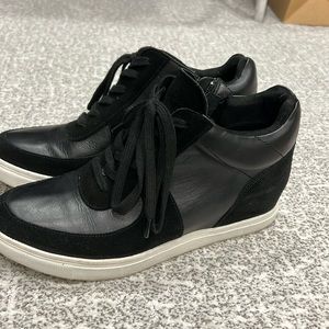 Black zip bootie. Wedge